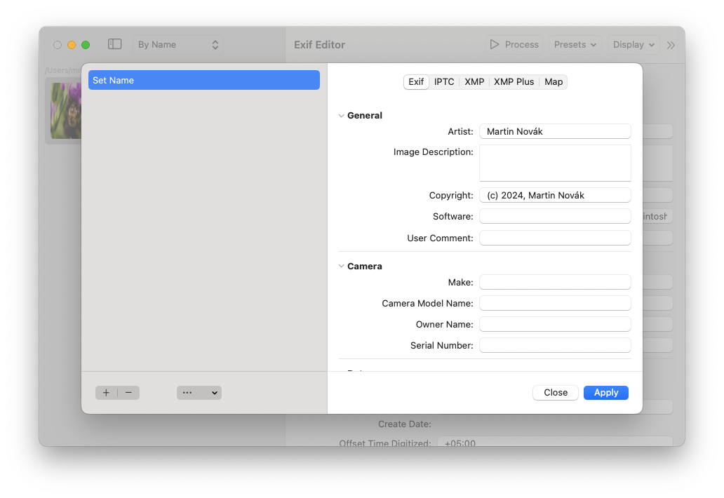Presets Dialog